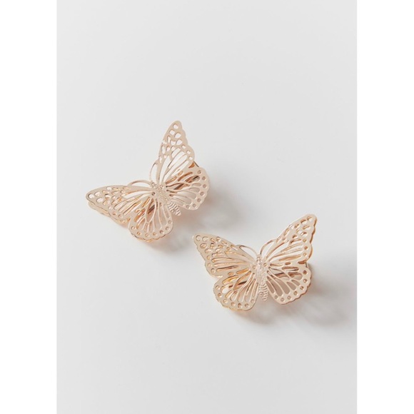 NEW! Urban Outfitters Butterfly Hair Clip Set Gold